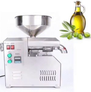 Olive oil extraction machine with olives.