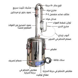 أجزاء آلة تقطير الزيوت العطرية